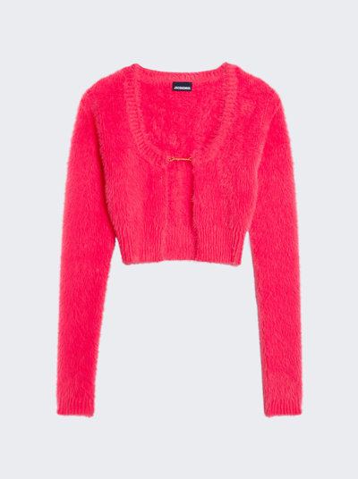 Shop Jacquemus La Maille Neve Manches Longues In Dark Pink