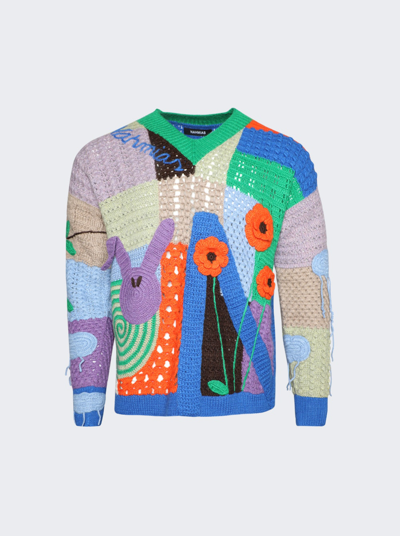 Shop Nahmias California Poetry Crochet V-neck Sweater In Rainbow