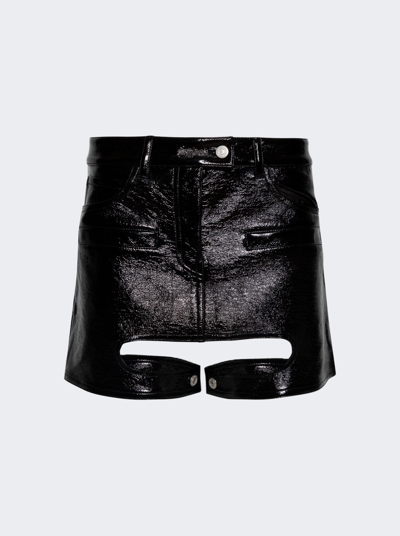 Shop Courrã¨ges Chaps Vinyl Skirt In Black