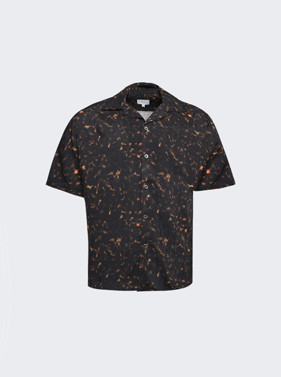 Shop Rhude Rayon Tortoise Shirt In Black