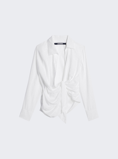 Shop Jacquemus La Chemise Bahia Shirt In White