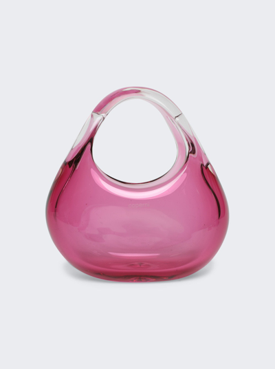 Shop Coperni Glass Micro Baguette Swipe Bag In Pink