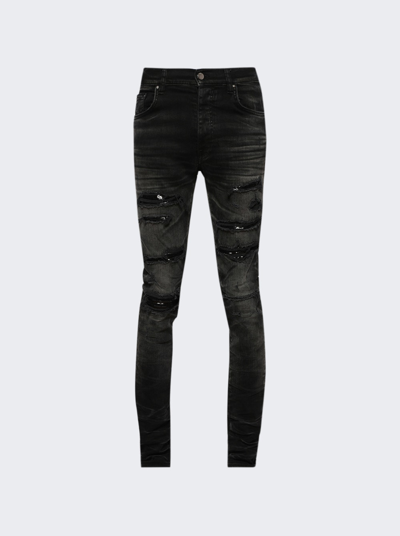 Shop Amiri Sequin Thrasher Jean In Faded Black
