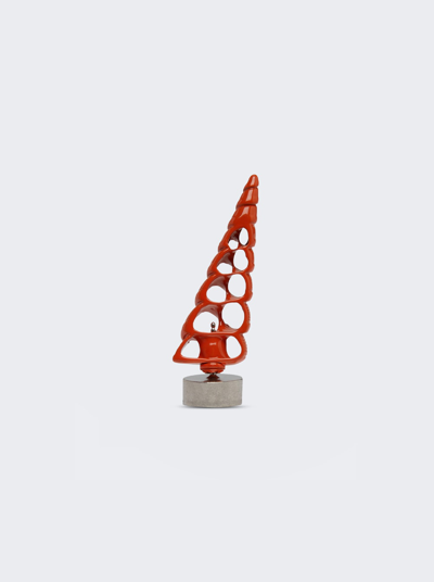 Shop Courrã¨ges Perforated Shell Earrings In Sunset Orange