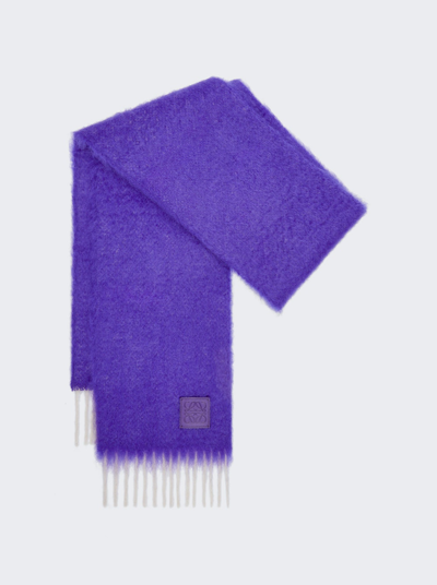 Shop Loewe Scarf In Wool And Mohair In Purple