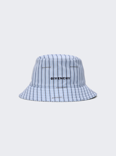 Shop Givenchy Revserible Bucket Hat In Baby Blue And White