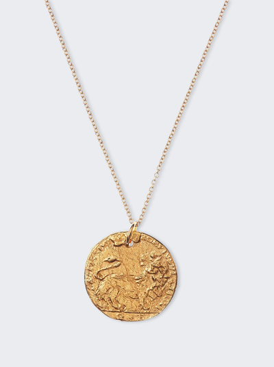 Shop Alighieri The Medium Leone Necklace In 24k Gold Plated