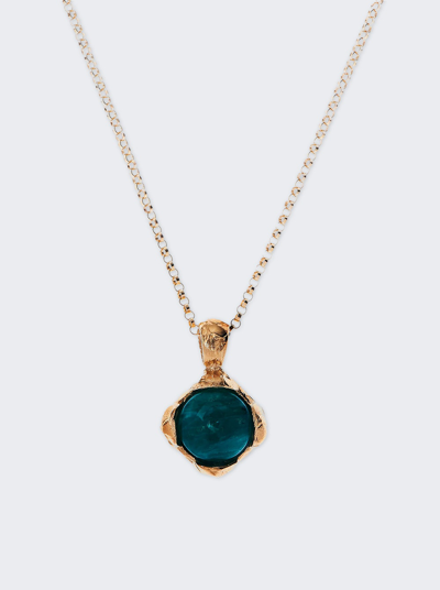 Shop Alighieri The Eye Of The Storm Emerlad Necklace In 24k Gold Plated
