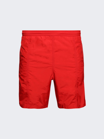 Shop Ami Alexandre Mattiussi Swim Shorts In Scarlet Red
