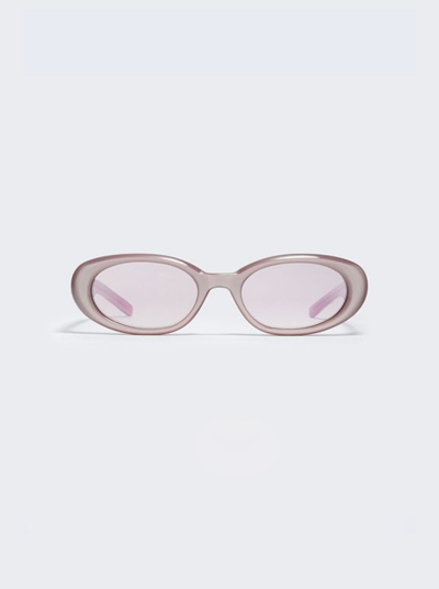 Shop Gentle Monster Bandoneons Oval Sunglasses In Shimmery Pink