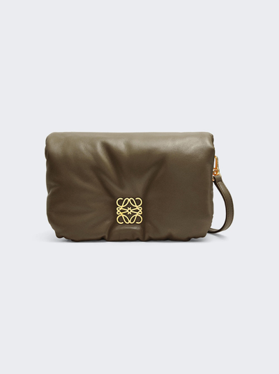 Shop Loewe Goya Puffer Mini Bag In Dark Khaki