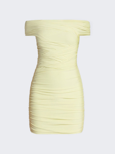 Shop Alexander Wang Interwoven Off Shoulder Mini Dress Tender Yellow