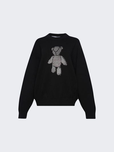 Shop Alexander Wang Pullover With Crystal Beiress Inlay Black