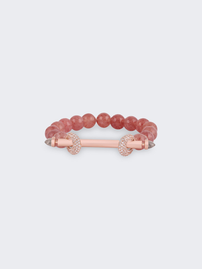 Shop Ananya Strawberry Beryl Chakra Bracelet In 18k Rose Gold