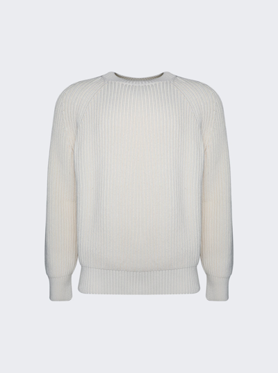 Shop Meta Campania Collective Michel Exaggerated Rib Crewneck Sweater In Butter White