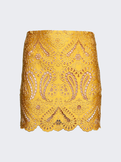 Shop Etro Mini Skirt In Yellow