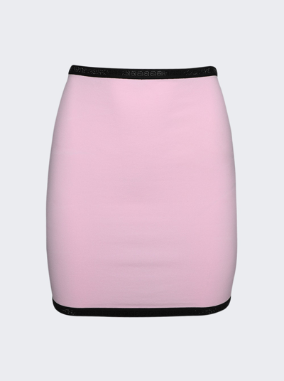 Shop Alexander Wang Mini Skirt With Crystal Trim In Light Pink