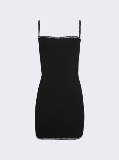 Shop Alexander Wang Mini Dress With Crystal Trim In Black