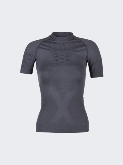 Shop Balenciaga Sporty Crewneck Short Sleeve Athletic Top In Asphalt Grey