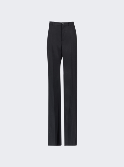 Shop Balenciaga Pinstripe Pants In Black And White