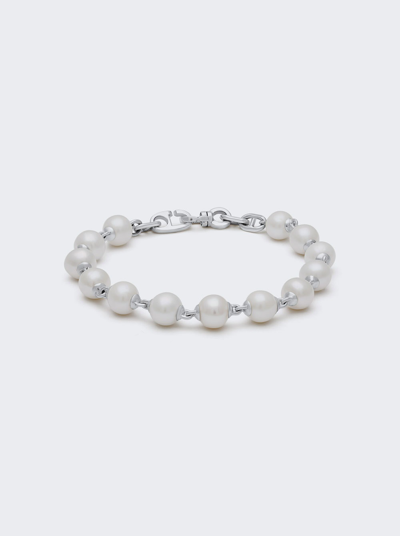 Shop Maor Consi Bracelet In Silver With White Pearls