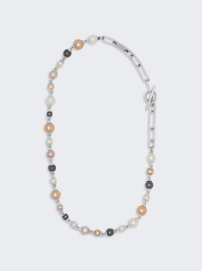 Shop Maor Pina Linka Necklace With Mixed Pearls In Sterling Silver