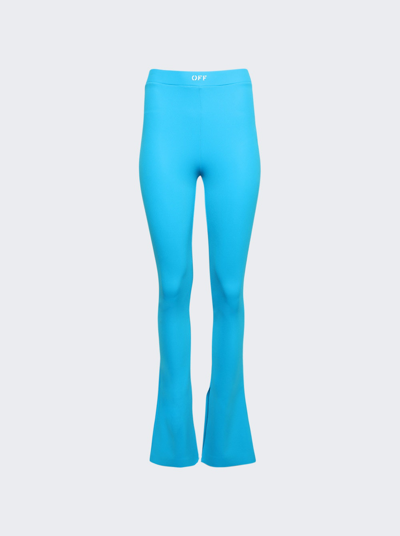 Shop Off-white Sleek Split Leggings In Blue