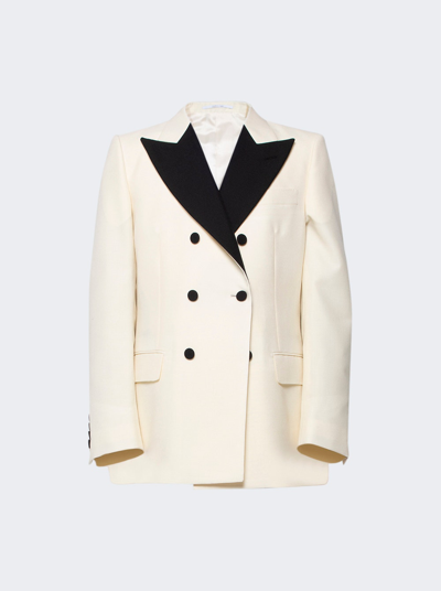 Shop Gucci Panama Wool Mohair Blazer In Stamp White