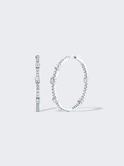 Shop Anita Ko Large Collins Diamond Hoop Earrings In 18k White Gold