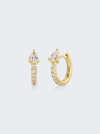 Shop Anita Ko Bobbi Pear Diamond Huggie Earrings In 18k Yellow Gold