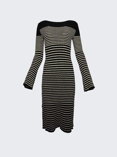 Shop Proenza Schouler Boucle Mini Stripe Knit Dress In Black