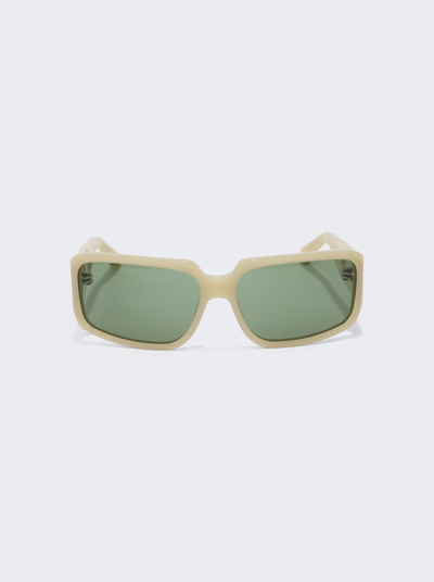 Shop Linda Farrow Classic Sunglasses In Yellow Silver And Green
