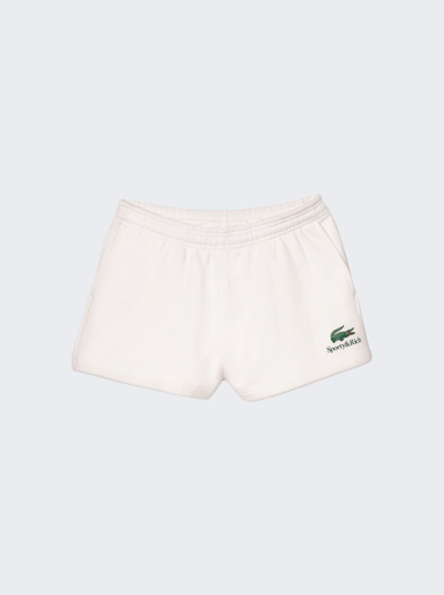 Shop Sporty And Rich X Lacoste Serif Disco Short In Farine
