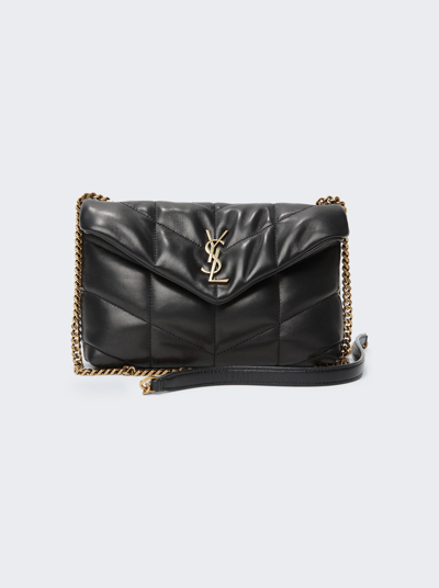 Shop Saint Laurent Quilted Puffer Toy Bag In Black