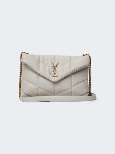 Shop Saint Laurent Quilted Puffer Toy Bag In Crema Soft