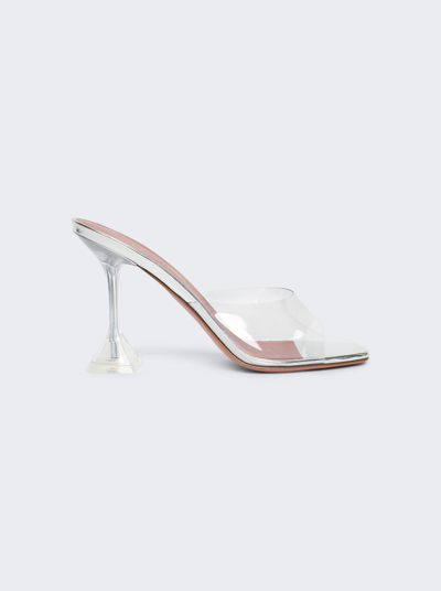 Shop Amina Muaddi Lupita Glass Slipper Sandals In Transparent