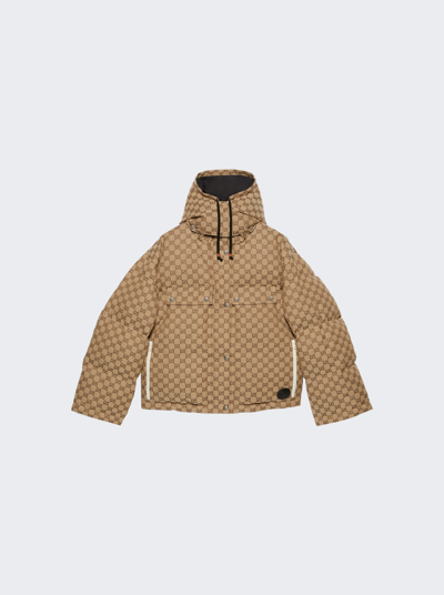 Shop Gucci Gg Puffer Jacket In Camel