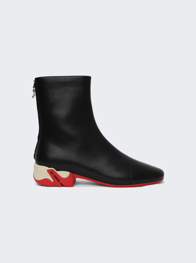 Shop Raf Simons Solaris High Boots In Black Cream And Red