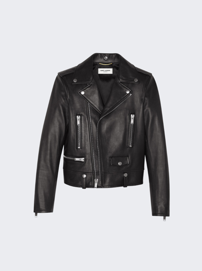 Shop Saint Laurent Classic Motorcycle Jacket Black