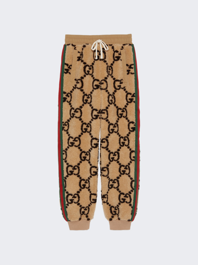 Shop Gucci Classic Trouser In Camel And Dark Brown
