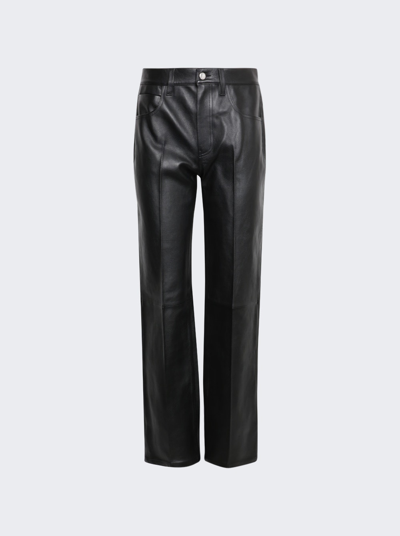 Shop Alexander Wang Mid Rise Relaxed Straight 5 Pocket Pants Black