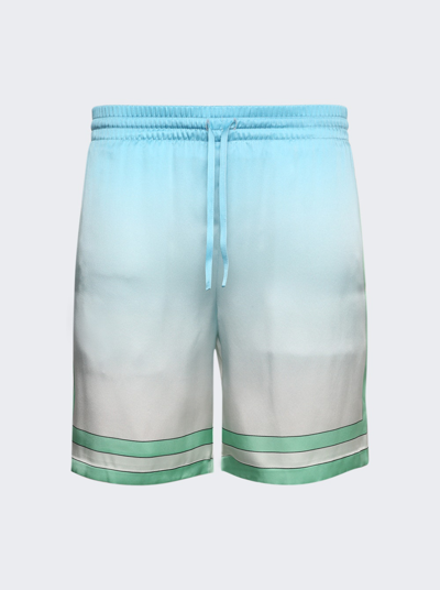 Shop Casablanca Drawstring Silk Shorts In Casa Sport