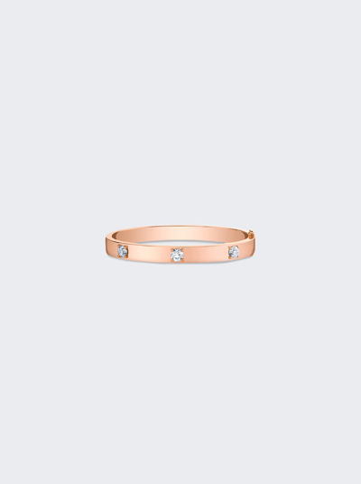 Anita Ko Oval Bracelet With Three Round Diamonds In 18k Rose Gold