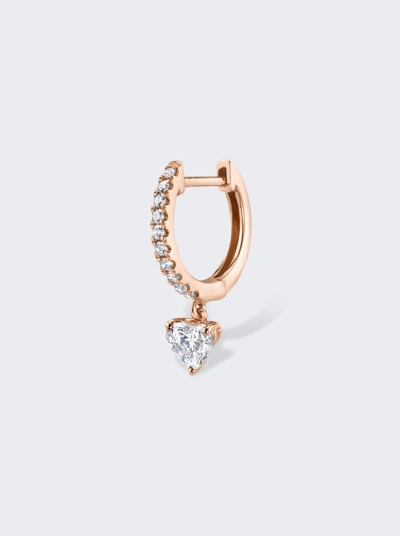 Shop Anita Ko Individual Huggie Earring With Heart Diamond Drop In 18k Rose Gold