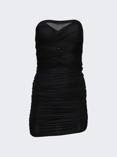 Shop Alexander Wang Interwoven Ruched Tube Dress In Black