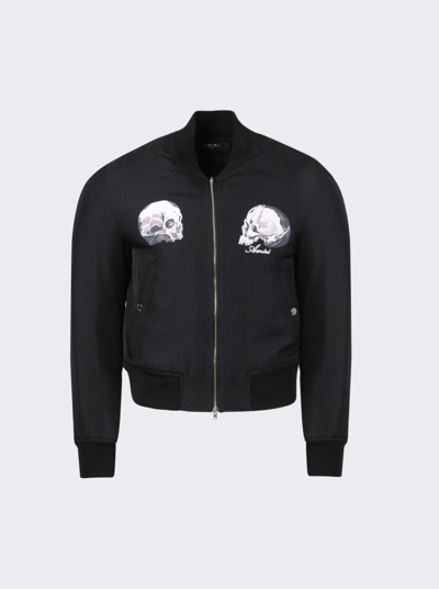 Shop Amiri Dual Skull Bomber Jacket Black