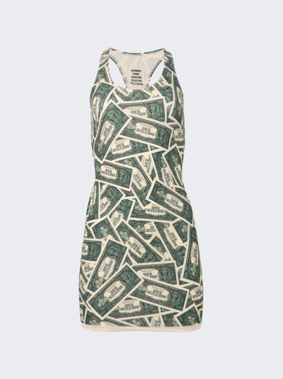 Shop Vetements Million Dollar Open Back Mini Dress In Green