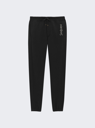 Shop Saint Laurent Fleece Sweatpants In Black