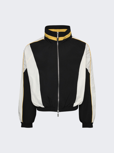Shop Rhude Curve Panel Track Jacket In Black And Mustard
