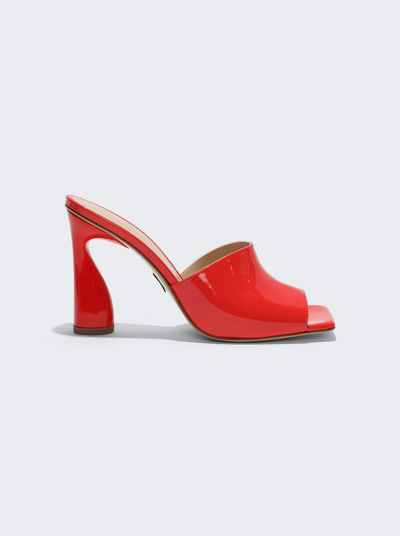 Shop Paul Andrew Arc High Heel Mules In Tomato Red